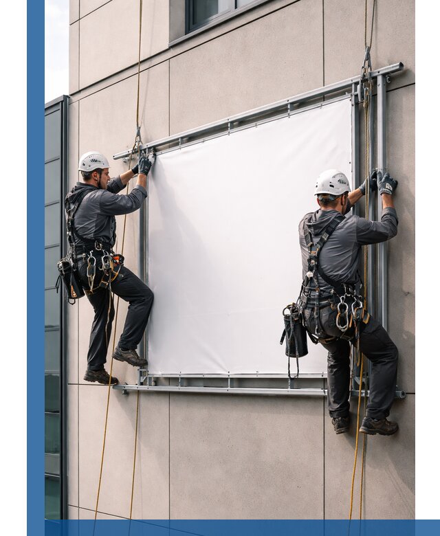 Монтаж наружной рекламной вывески в Алапаевске под ключ