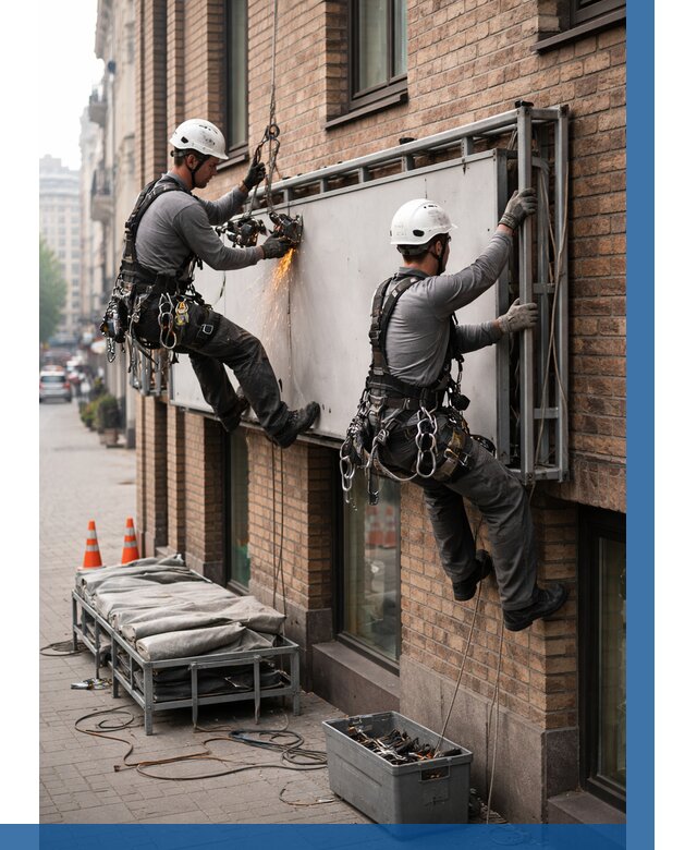 Демонтаж рекламной вывески в Алапаевске от 6958 р. | ВЫСОТНИК-Лпв