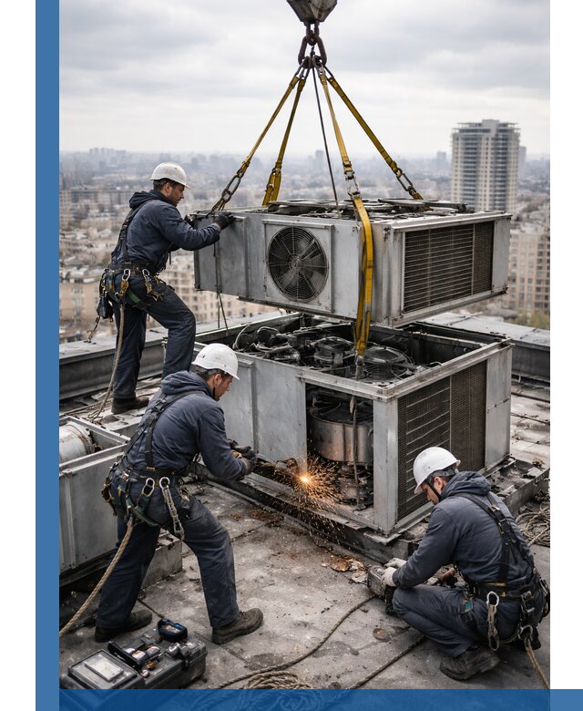 Демонтаж крышной установки в Алапаевске любой сложности