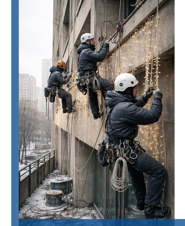 Монтаж новогодней иллюминации и украшение фасадов в Алапаевске