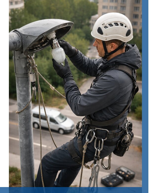 Замена ламп на высоте в Алапаевске от 2676 р. | ВЫСОТНИК-Лпв