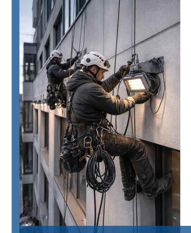 Монтаж фасадного освещения в Алапаевске установка и подключение