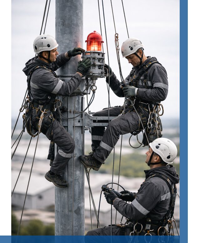 Монтаж заградительных огней в Алапаевске от 9099 р. | ВЫСОТНИК-Лпв