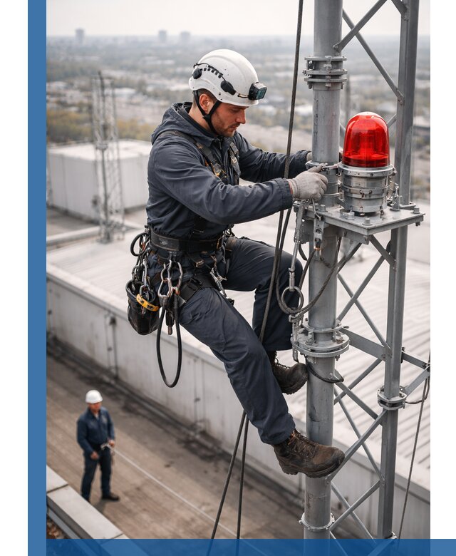 Монтаж заградительных огней и обслуживание объектов в Алапаевске