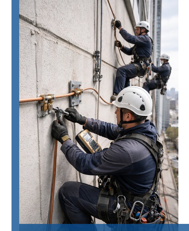 Монтаж системы заземления здания и молниезащиты в Алапаевске