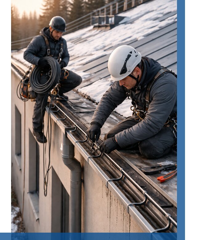 Монтаж греющего кабеля на кровле в Алапаевске от 482 р. | ВЫСОТНИК-Лпв