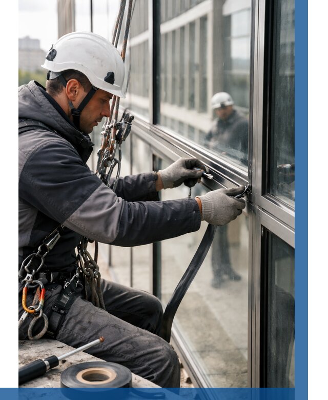 Ремонт витражных конструкций в Алапаевске от 3747 р. | ВЫСОТНИК-Лпв