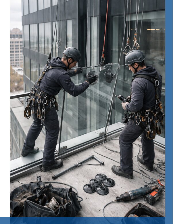 Монтаж стеклянных ограждений в Алапаевске от 2676 р. | ВЫСОТНИК-Лпв