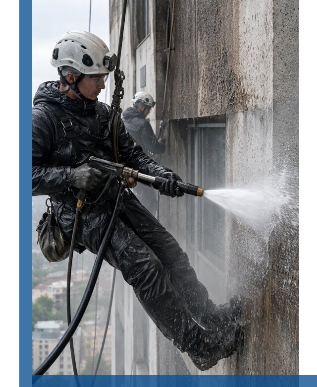 Гидроструйная очистка фасадов и конструкций в Алапаевске