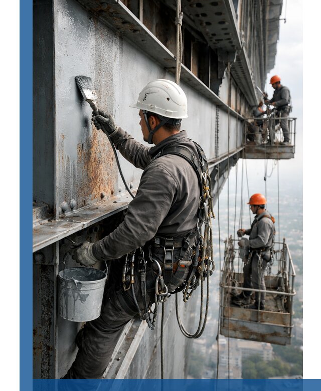 Покраска металлоконструкций на высоте в Алапаевске профессионально