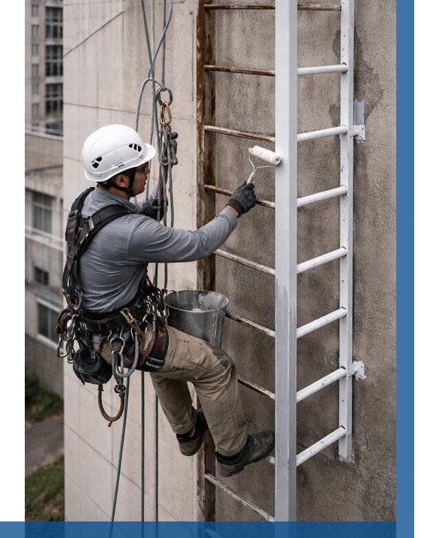 Покраска пожарных лестниц в Алапаевске от 4817 р. | ВЫСОТНИК-Лпв