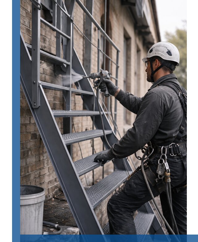 Покраска и антикоррозионная защита пожарных лестниц в Алапаевске