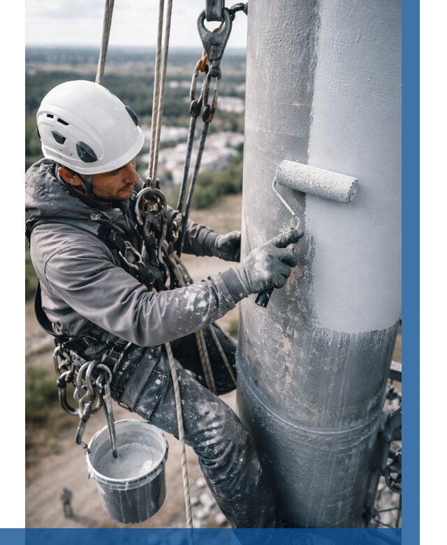 Покраска мачт связи под ключ в Алапаевске от 910 р. | ВЫСОТНИК-Лпв