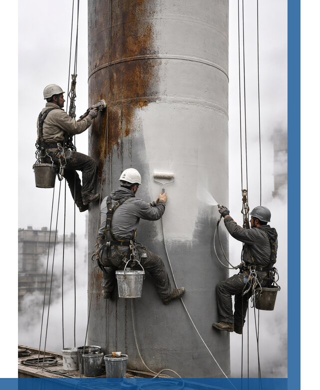 Покраска дымовых труб в Алапаевске от 9099 р. | ВЫСОТНИК-Лпв