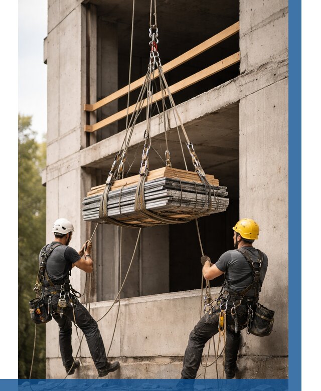 Подъем материала на этаж веревками в Алапаевске от 1606 р. | ВЫСОТНИК-Лпв