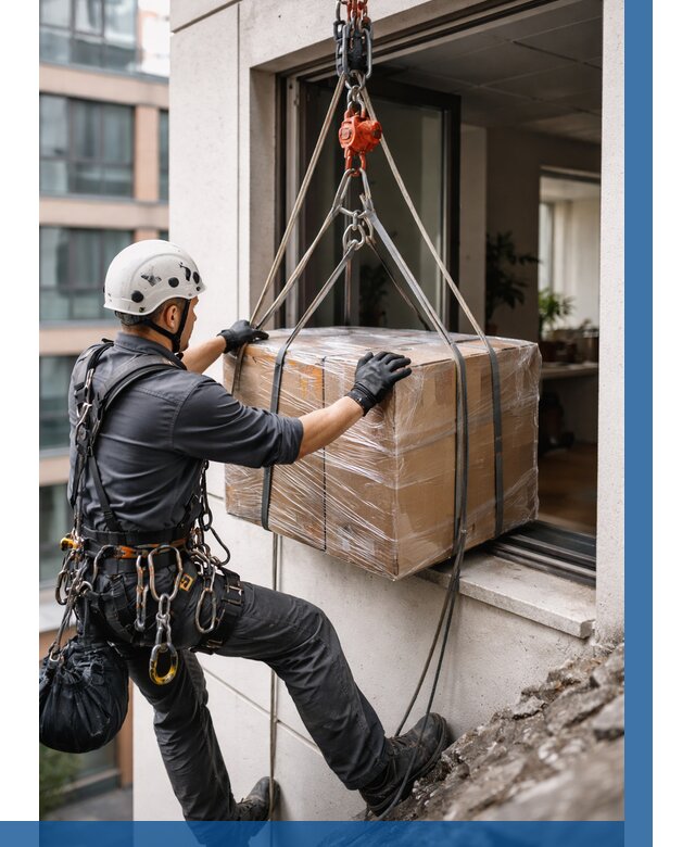 Подъем груза через окно в Алапаевске от 4817 р. | ВЫСОТНИК-Лпв