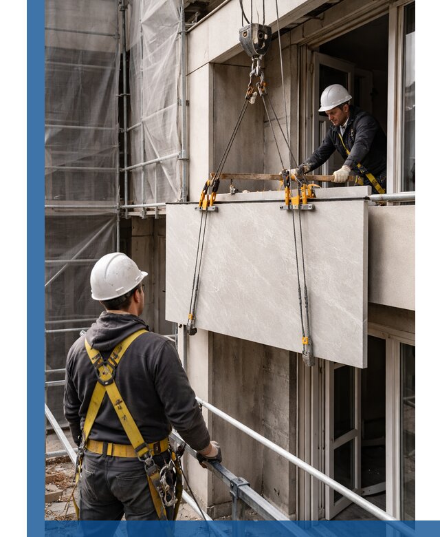 Подъем керамогранита на этаж в Алапаевске грузчиками и техникой