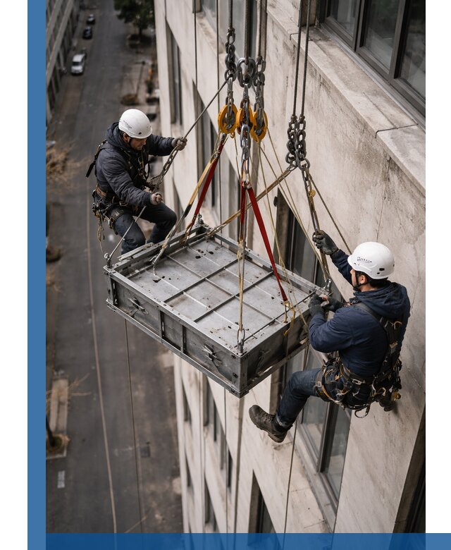 Спуск и подъем грузов по фасаду в Алапаевске для зданий