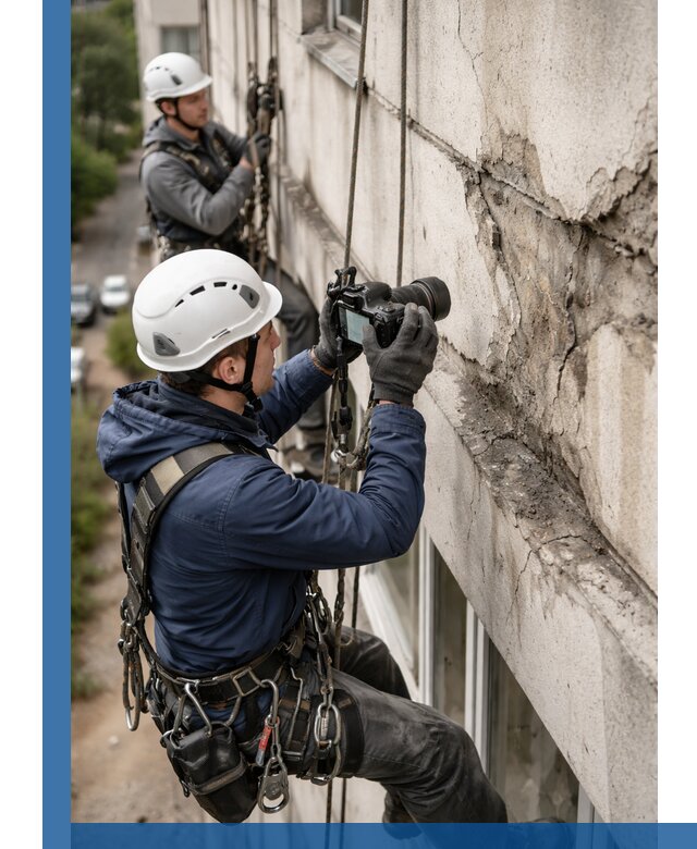Фотофиксация дефектов фасада с высотной съемкой в Алапаевске
