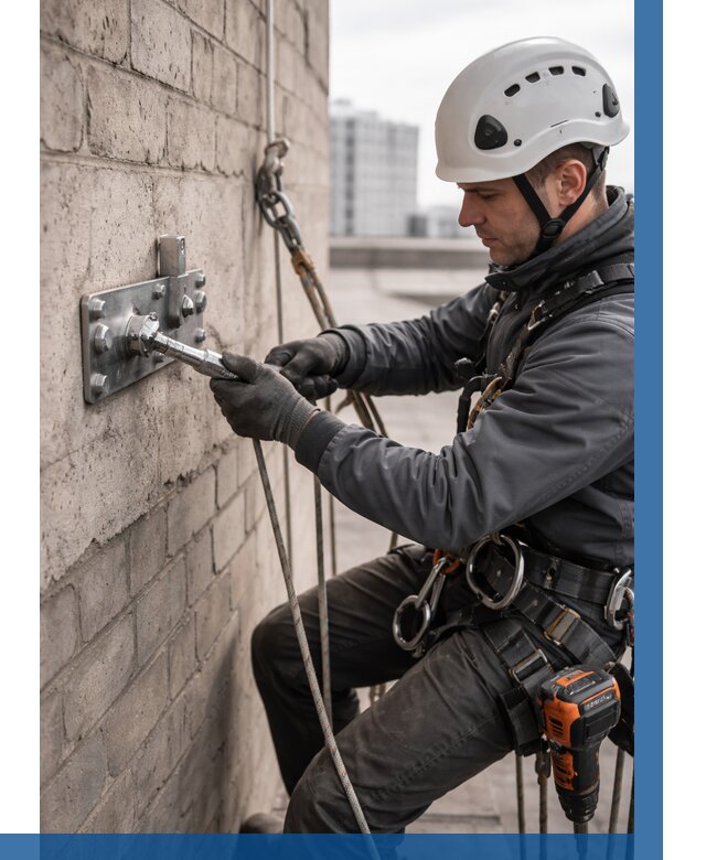 Установка анкерных точек в Алапаевске от 3747 р. | ВЫСОТНИК-Лпв