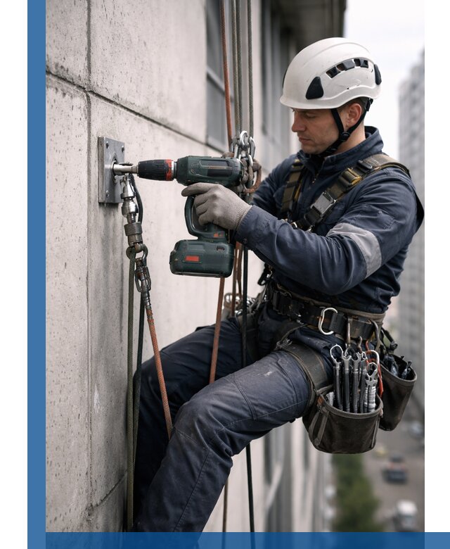 Установка анкерных точек для высотных работ в Алапаевске