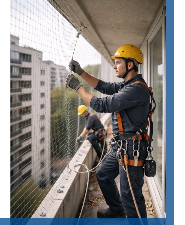 Монтаж сетки от птиц в Алапаевске от 4817 р. | ВЫСОТНИК-Лпв